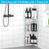 HuggieGems 3-Tier Blue Corner Shower Caddy with Hooks - Bathroom Organizer