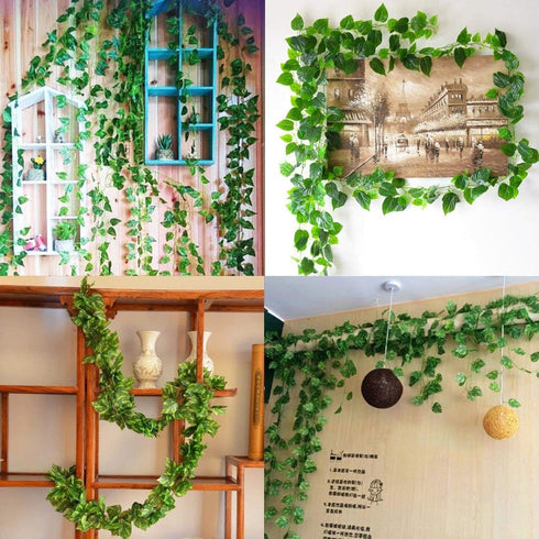 168 Feet Artificial Vines Greenery Garland, Faux Hanging Leaves Plants for Wedding Party Home Office Decorations