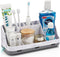 Marble Bathroom Countertop Organizer - Detachable 7 Slots for Kids Electric Toothbrush and Toothpaste Holder, Grey