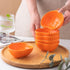Ramekins Set of 6 - 6 Ounces Oven Safe Ceramic Bowls for Baking Souffle, Pudding, Dip, Sauce - Orange
