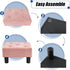 BRIAN & DANY Small Foot Stool, Velvet Foot Stools with Legs, Stable Small Footstool for Living Room, Pink