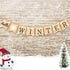 Burlap Hello Winter Banner, Snowflake Winter Holiday Bunting Garland Decoration