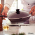 Cuisinel Cast Iron Square Grill Pan with Glass Lid, Pan Scraper, Handle Cover - 10.5" Pre-Seasoned