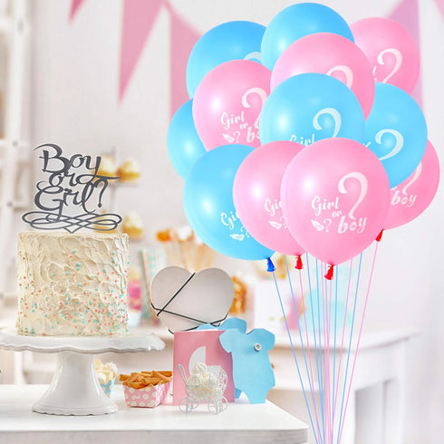 30 Pcs Gender Reveal Balloons, 12 Inches Pink Blue Latex Balloons for Baby Shower Themed Decorations