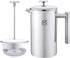 French Press Coffee Maker, Single Serve 1 Cup Small Stainless Steel Thermal Double Walled, 350ML/12OZ