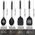 Silicone Spatula Spoon Set, 4 Pack - Solid Turner, Slotted Spatula, and Kitchen Spoons for Cooking and Baking