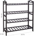 O-NINE 4-tier Bamboo Shoe Rack, Shoe Shelf with Handle, Open Storage Shelf Organizer, Flower Stand for Entryway