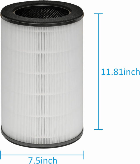 AP-T45 Filter Replacement, True HEPA Filter Compatible with Homedics Total Clean 5-in-1 Air Cleaner Purifier, 1 Pack.
