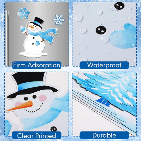 29 Pcs Let It Snow Refrigerator Magnet, Decorative Winter Wonderland Fridge Decorations for Xmas Garage Door Decor