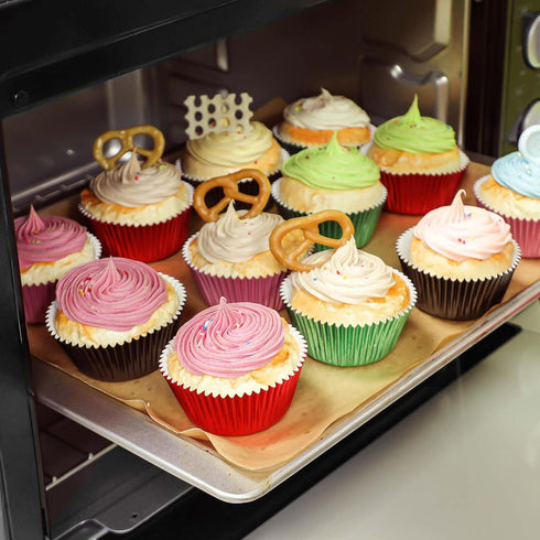 Caperci Black Foil Cupcake Muffin Liners, Standard Size Baking Cups, 150-Pack, Premium Greaseproof & Sturdy