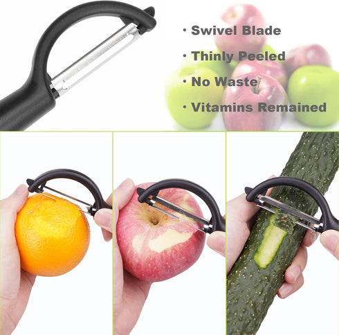 Aovchei 4.72 Inch 12 1 2 1 Super Sharp Stainless Steel Blades Apple Slicer, Corer and Divider, Super Sharp Peeler