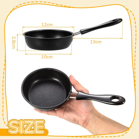 Tessco 2 Pieces Mini Cast Iron Skillet 4.7 Inch Round Mini Non Stick Fry Pan Single Egg Frying Pan with Heat Resistant Handle for Cooking Baking Cookie Brownie by Tessco