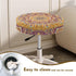 Lotusorchid 2 Boho Stool Covers Round, Mandala Flower Piece Bar Stool Cover Elastic Stool Cushion Cover, Washable Stool