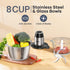 GANIZA Electric Food Processor, Food Chopper with Meat Grinder & Vegetable Chopper, 2 Bowls, 450W Motor