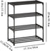 SOKOSEN 4-Tier Closet Small Shoe Rack, Metal Stackable Kids Shoe Shelf Storage Zapateras Organizer,Narrow Shoe Rack