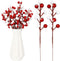 Thiccywoov 24 Pcs Christmas Glitter Berries Stems, 8.8" H Artificial Christmas Picks for