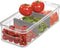 iDesign Recycled Plastic Crisp Large Divided Fruit and Vegetable Storage, 14.82" x 6.32" x 3.76" with Easy Grip Handles