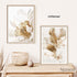 Abstract Golden White Flower Leaves Wall Art Posters, Modern Plant Landscape Canvas Prints for Living Room Decor