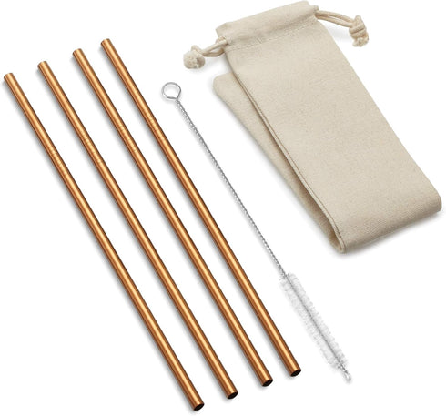 Outset Copper Straight Reusable Straws - 1 x 3.5 x 8.5 inches