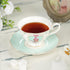 Set 6, Set fanquare Rose Tea Cup and Saucer for British Tea Cups for Gift, Multi-Color Flowers Porcelain Tea Service