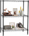 FDW Wire Shelving Units Adjustable Metal Storage Rack 23D x 13W x 30H 3 Tier Pantry Shelves for Kitchen Garage, Black