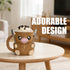 Vernargoo 2 Highland Cow Ice Cream Pint Holder with Handle, Leak-Proof Ice Cream Container with Spoons, Cute Animal