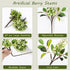 20 Pack 9.8 inch SHACOS Artificial White Berry Stems PCS Fake Berries Branches Spray with Green Leaves Small Berry