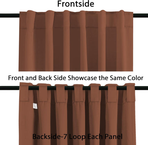 H.VERSAILTEX Blackout Curtains Thermal Insulated Room Darkening Panels for Bedroom (2 Panels, Washed Spice, 52 x 54