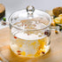 Jucoan 1.5L Glass Saucepan with Cover, Heat Resistant Stovetop Cooking Pot for Pasta, Soup, Milk, Baby Food
