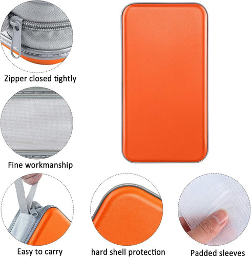 CD Case Holder, 80 Capacity Hard Plastic CD/DVD Storage Binder for Car, Home, Office, Travel (Orange)