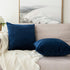MIULEE Velvet Throw Pillow Covers 18x18 Inch, Pack of 2 - Dark Blue, Super Soft Decorative Cushion Cases