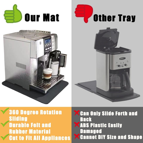 Kitchen Appliance Sliders, 360 Degree Rotation Moving on Counter, Cut to Fit Mat for Kitchenaid Mixer, Appliance Mover