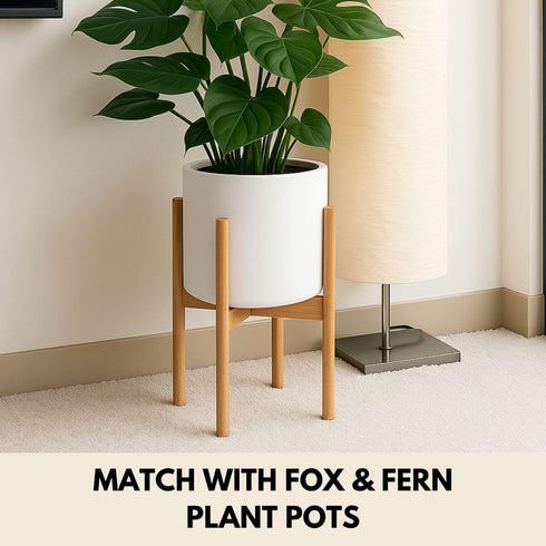 8 12 Inch 8, 9, 10, 11 12 Inch Fox & Fern Adjustable Plant Stand Indoor to Mid Century Bamboo Plant Stand