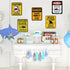 WERNNSAI Shark Zone Party Decorations, 6 PCS 8'' Funny Wall Decor Signs for Boys Kids Birthday Ocean Theme Party