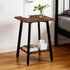 King Oasis 2-Tier Small Side Table for Living Room, End Table with Storage Shelf, Wood & Metal Bedside Table Nightstand