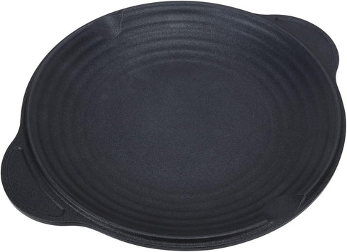 Korean BBQ Grill, Cast Iron Round Non Stick Grill Plate for Induction Cooktop and Stove