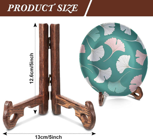 2 Pieces Wooden Display Stand - Plate Holder Wooden Easel for Display Plates Photos Home Birthday Party Decorations