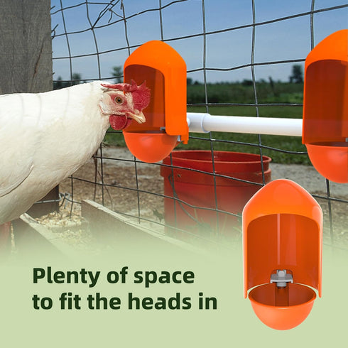 Labodey (5 Pack) Large Chicken Waterer Cups Automatic with Anti-Roosting Cover | Poultry Waterer Cups Suitable
