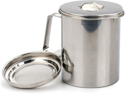 RSVP International Endurance Stainless Steel Fryer's Friend Pot Can, 6 Cup, Includes Mesh Strainer