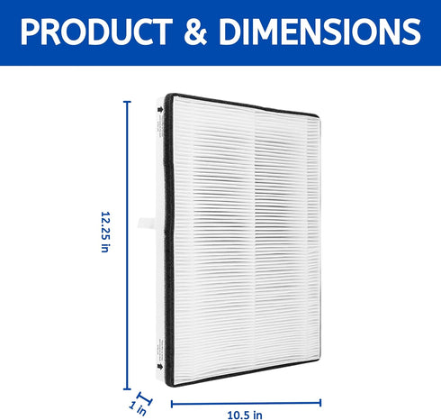 Nispira Replacement HEPA Filter for Air Purifier, Compatible with Vornado Models AC300, AC350, AC500, AC550, 2 Packs