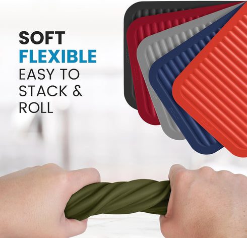 Zulay 2-Pack 9"x12" Silicone Trivets for Hot Pots & Pans – Heat-Resistant Non-Slip Mats for Kitchen Counter