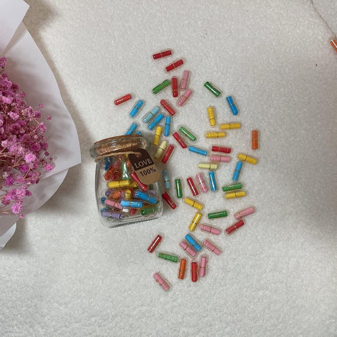 50PCS Love Capsules in Glass Bottles - Cute Message Capsules Pills for Boyfriend/Girlfriend & Birthday Christmas Gift