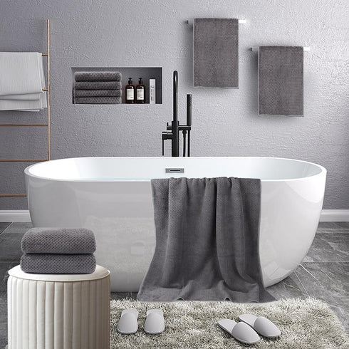 8 Set, 2 2 4 HOMEXCEL Piece Bath Towel Microfiber Bathroom Towel - Bath Towels, Hand Towels, and Wash Cloths, Super