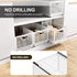 Sliding Cabinet Basket Organizer, Heavy Duty Carbon Steel Self Adhesive Slide Out Pantry Storage Basket