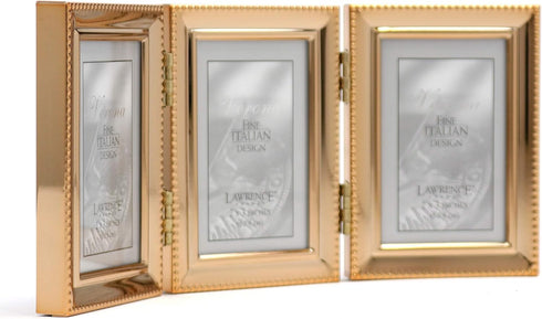 Lawrence Frames Gold Bead Border Design, 2.5x3.5 Triple