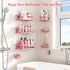 6 Pack Youvip Shower Caddy, Adhesive Shower Shelves with Soap Holder, No Drilling Rustproof Large Capacity pink