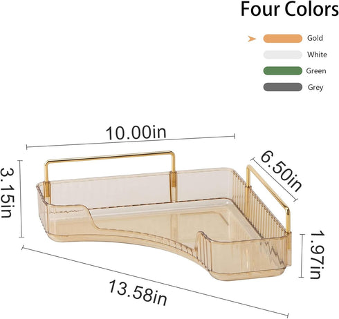 Counter Countertop 1 YCIA&DONE Corner Bathroom Organizer, Makeup Organizer for Vanity, Skincare Cosmetic Perfume Tray