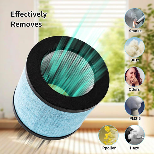 WuYan H13 True HEPA Replacement Filters, Compatible with TOPPIN TPAP002 Air Purifier, 3-in-1 H13 Grade Filter