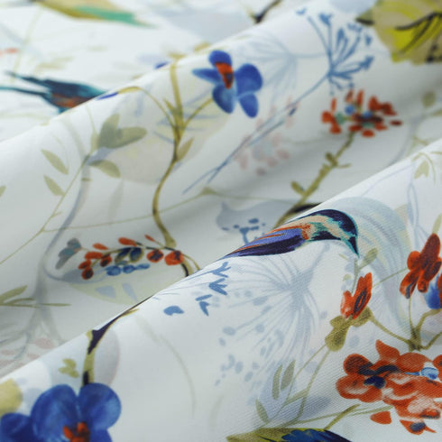 2 52 96 Inches Leeva Birds Pattern Sheer Curtains, Lightweight Rod Pocket Semi Sheer Curtain Drapes Window Decor