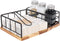 Flat Napkin Holder, Metal Kitchen Napkin Holder with Weighted Tension Arm and Seasoning Storage for Dining Room
